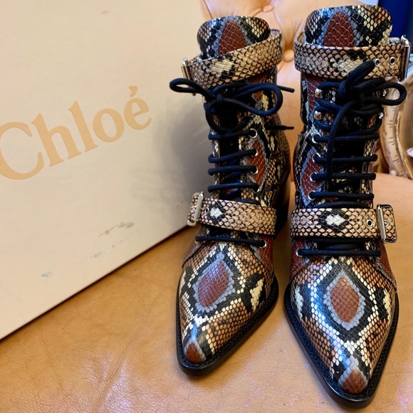 Authentic Chloe Rylee Python Embossed Leat… - Picture 4 of 9